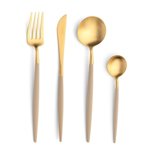 Ensemble de couverts en acier inoxydable au design moderne et luxueux, manche en acier inoxydable, couverts en métal durables faits à la main pour la maison et les restaurants - Product Image 1