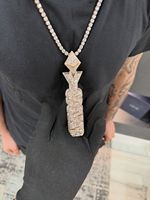 Collar con Colgante de Nombre Personalizado con Diamantes de Laboratorio, Letra Vertical en Mosaico, Cadena de Oro para Hombre