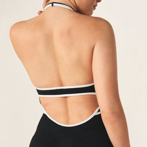 Black Lightweight High Quality Breathable Sleeveless Slim Fit Reasonable Price Fitness Wear Custom Logo Print Yoga <b>Jumpsuits</b> - Product Image 5