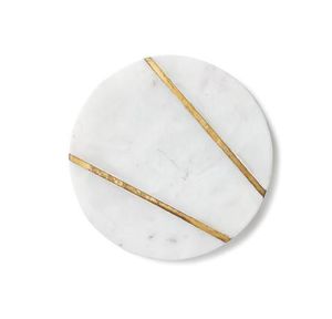 Stylish Design Marble <b>Coaster</b> With Brass Strip Stone <b>Coaster</b> With Brass Mats & Pads At very good sell Price - Product Image 5