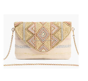 กระเป๋าสะพายไหล่ประดับลูกปัดจากนักออกแบบของ Hobo สำหรับผู้หญิงกระเป๋าคลัทช์สำหรับปาร์ตี้ตอนเย็นกระเป๋าถือชายหาดออกแบบลวดลายได้ตามต้องการสไตล์โบฮีเมียนอินเดีย - Product Image 6