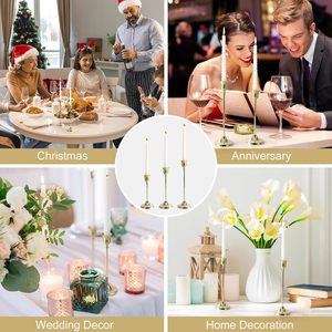 Metal Candle Stand 6PCS Metal Taper Candle Holder for Pillar Candle Candle Holder for Wedding <b>Fireplace</b> <b>Mantel</b> Housewarming Gift - Product Image 6