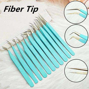 Ensemble de 4 pinces à épiler professionnelles à pointe fine en acier inoxydable pour extensions de cils - Product Image 2