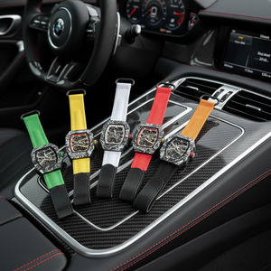 Reloj Ultrafino con Caja de Moissanita, Movimiento Mecánico Automático, Esfera de Cristal de Zafiro, Correa de Caucho Deportiva, Edición Limitada, Alta Gama, Alta Calidad - Product Image 1