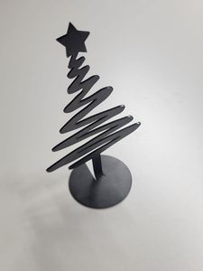 Black Modern Metal <b>Christmas</b> <b>Tree</b> Centerpiece with Star <b>Top</b> for Holiday Decorations - Product Image 1