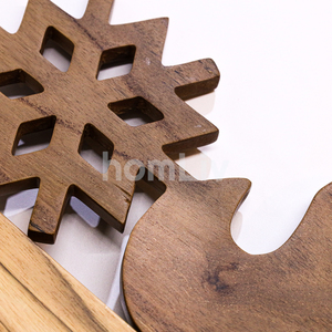 Teak Wooden Snowflake <b>Trophy</b> Christmas Table Centerpiece Handmade Stand Holiday Dining Decoration Handmade Sustainable Material - Product Image 6