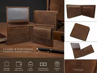 Dompet Kulit Asli Premium untuk Pria, Tipis, Lipat Dua, Tempat Uang & Kartu, Tersedia untuk Dijual dari India