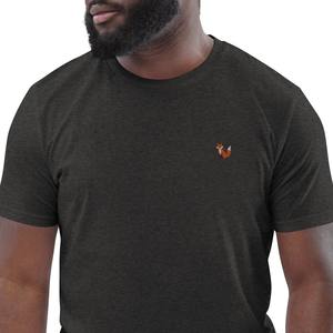 Men’s <b>White</b> Cotton T-<b>Shirt</b> – Minimal Fox Embroidery Tee Casual <b>Short</b> <b>Sleeve</b> Crew Neck Top for Daily Wear and Street Style - Product Image 3