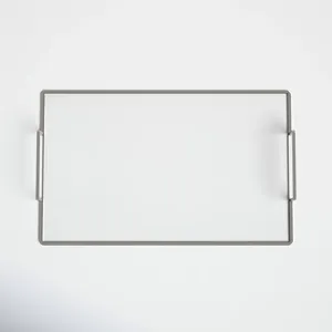Bandeja Decorativa Minimalista de Aluminio Irregular con Asa, Multifuncional para un Estilo Moderno y Costero - Product Image 3