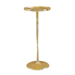 Table à Martini en Laiton Ancien Sculpté à la Main avec Pied Texturé pour Boissons - Product Image 1