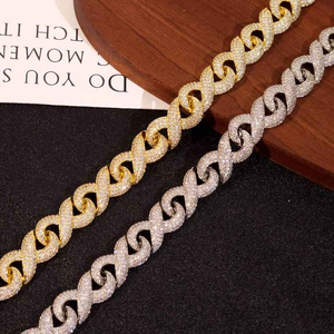 สร้อยคอเงินแท้ 925 ชุบโรเดียม ประดับเพชรโมอิสซาไนต์ ดีไซน์ Cuban Link หรูหรา สไตล์ฮิปฮอป ประกายระยิบระยับ คุณภาพพรีเมียม - Product Image 5