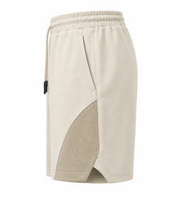 Pantalones Cortos Deportivos para Hombre, Color Beige, de Spandex y Poliéster, con Cierre de Cordón, Transpirables, Estilo Casual, Logotipo Frontal, Cintura Media, Largo Corto - Product Image 3