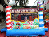 Château gonflable de magasin de bonbons, combo sportif, parcours de jeux, piste, décorations, château de saut extérieur, petit distributeur automatique de bonbons pour fête foraine