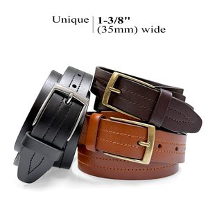 Nuevo Cinturón Casual de Cuero Vacuno Vintage para Hombre con Hebilla de Aleación - Impermeable, Ecológico, Transpirable y Duradero, con Logotipo Personalizable - Product Image 2