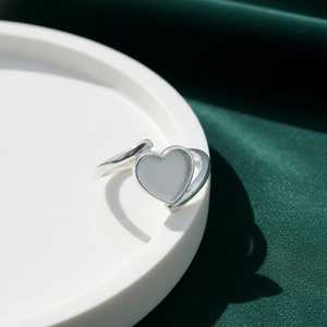 High Quality Wholesale 925 Sterling Silver Heart Blank Bezel Setting Bypass Band Semi Mount Ring Eco Friendly Handmade DIY - Product Image 2