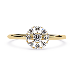 18k gold <b>Plate</b> floral cluster <b>ring</b> 0.20 Carat Natural Brilliant Cut Diamond Halo Setting IGI Certified for Wedding <b>Ring</b> - Product Image 1