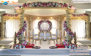 Mandap Roshni para Bodas Indias de Lujo, Exclusivo Mandap para Eventos de Boda Hindúes, Mandap de Dos Pilares, Increíble Mandap para Bodas Indias - Product Image 2