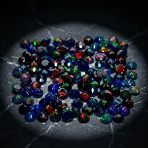 Opale d'Éthiopie noire naturelle AAA+ de 3 mm, ovale facettée, pierre brute pour la fabrication de bijoux fins et la lithothérapie - Product Image 5