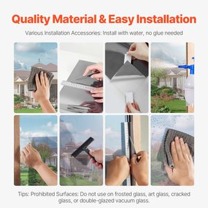 Nero-argento 35.4X13.1 ft tinta finestra a senso unico chiusura statica controllo del calore parasole - Product Image 5