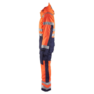 Combinaison de travail 100% coton pour hommes, haute visibilité, orange, vêtements de travail de sécurité, combinaison de chantier avec bande réfléchissante - Product Image 3