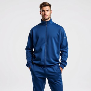 Conjunto Deportivo para Hombre, Estilo Vintage, Ecológico, de Algodón, Corte Ajustado, Chaqueta con Cierre y Pantalones, Transpirable y Ligero, Diseño 2 en 1 - Product Image 3
