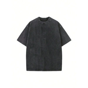 T-shirt Oversize Unisexe en Coton Délavé Effet Acide Personnalisé pour l'Exportation (Vente en Gros) - Product Image 1
