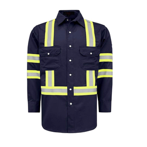 Camisas de Botones Reflectantes de Alta Visibilidad Más Vendidas para el Trabajo, Transpirables, Ligeras, de Seguridad, de Alta Calidad, Ropa de Verano para Hombre - Product Image 1