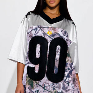 Maillot de football américain grande taille imprimé camouflage à manches courtes pour streetwear, vente en gros OEM sous marque privée pour les acheteurs américains - Product Image 4