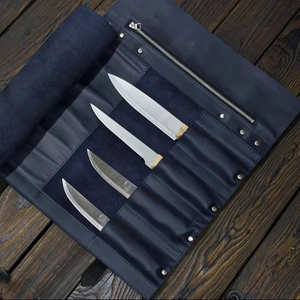 Sac à couteaux en cuir de vache véritable, résistant aux odeurs, robuste et durable, pour le rangement des couteaux de cuisine et les voyages, LSKR-0090 - Product Image 1