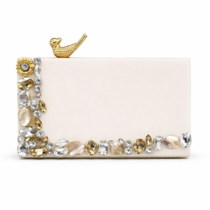 Bolso Rectangular de Resina con Adornos Florales, Clutch de Noche Hecho a Mano, Cartera de Diseño para Boda, Bolso de Novia al por Mayor - Product Image 1