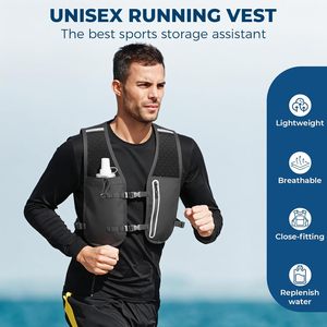 Gilet d'hydratation avec dos en maille, bretelles réglables, construction en nylon durable pour la randonnée et les activités de plein air - Product Image 2