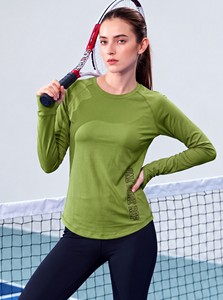 T-shirt de performance à manches longues pour femme, écologique, uni, séchage rapide, respirant, protection solaire, haut de sport pour le tennis et la pêche - Product Image 5