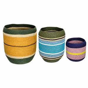 Cesta de Mimbre Tejida a Mano con Rayas Azules, Maceta Redonda para Decoración de Jardín Interior, Precios al por Mayor - Product Image 6