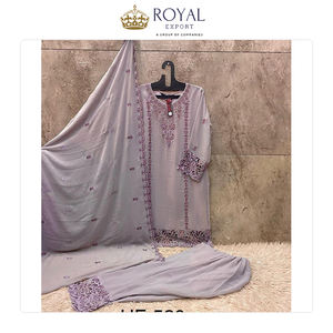 Magnifique ensemble de vêtements pakistanais au design élégant, style classique traditionnel, tenue décontractée, ensemble de costume en georgette lourde à prix bas - Product Image 6