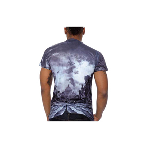 T-shirt à col rond pour homme, manches courtes, coupe classique, style décontracté, logo uni sur le devant, anti-boulochage, séchage rapide, tissu tricoté 100% polyester - Product Image 3