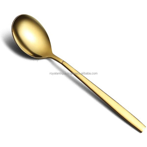 Juego de cucharas de té hechas a mano de metal de alta calidad con mango largo de cuatro piezas para uso superior de mesa de comedor a bajo precio por exportador indio - Product Image 3