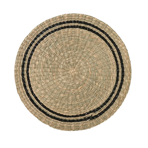 Coastal Seagrass <b>Table</b> <b>Mats</b> <b>Round</b> Woven Straw Placemats Nautical Style Natural Wicker Chargers for Beach House - Product Image 1