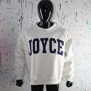 Sweat-shirt à col montant JOYCE ASH GREY 100% coton avec broderie appliquée bleue, col large, URBAN PRODUCTIONS - Product Image 4