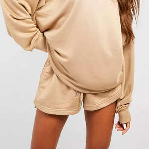 Sweat-shirt court à col rond pour femme, personnalisé, décontracté, 100 % coton blanc, prix de gros - Product Image 2