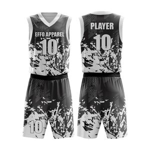 Maillots de basket-ball réversibles grande taille en gros, respirants, sublimés, uniformes de sport - Product Image 5