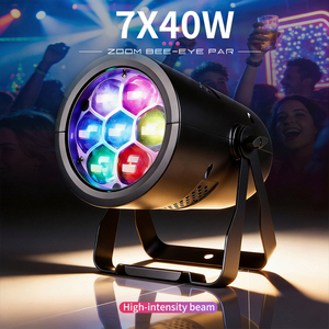 Luz par de aluminio Bee Eye de 7X40W con control puntual para discotecas, bares y clubes nocturnos - Product Image 1