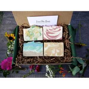 Handmade Digital Printed Modern <b>Soap</b> <b>Gift</b> Box <b>Set</b> for 4 <b>Soaps</b> Custom Window Kraft Artisan Design From China Factory - Product Image 1