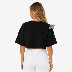Camiseta Corta Negra para Mujer, con Estampado de Letras Personalizado, Cuello Redondo, Manga Corta, Corte Holgado, Informal, Primavera Verano, 100% Algodón Jersey - Product Image 2