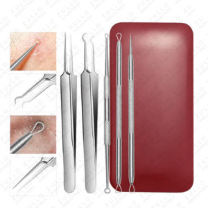 Outils portables pour éliminer l'acné et les points noirs du visage, pour un usage domestique et professionnel, outils d'extraction de l'acné du visage en acier inoxydable de qualité supérieure - Product Image 2
