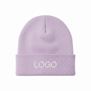 Bonnet en acrylique unisexe chaud, violet, personnalisé, tricoté pour l'hiver, doux, résistant au vent, avec écharpe pour usage extérieur - Product Image 3