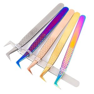 Pinzas de Acero Inoxidable para Pestañas, Punta Fina, Antiestáticas, Agarre Preciso, Herramienta de Maquillaje para Extensión de Pestañas - Product Image 2