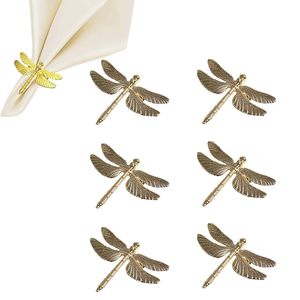 Anillos y Porta Servilletas de Metal con Diseño de Libélula Dorada de Lujo para Mesa de Comedor, Bodas, Fiestas, Decoración de Playa y Hogar - Product Image 2