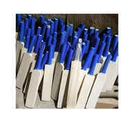Precio al por mayor, calidad superior, acabado blanqueado, estilo clásico, Mini bate de Cricket de madera, agarre de goma de 15 "y 12", embalaje personalizado