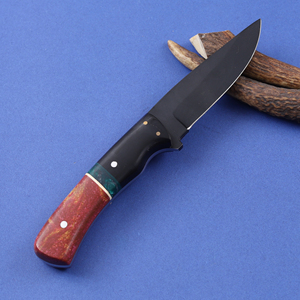 Cuchillo de caza nórdico de acero al carbono con recubrimiento en polvo, hoja fija biselada de 8.5 pulgadas, punta caída, para camping, con resina de grado industrial - Product Image 4