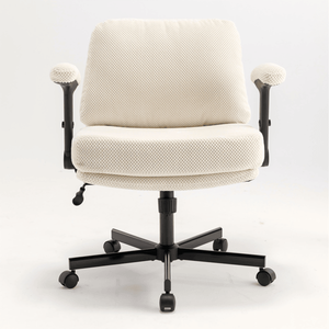 Sedia da Ufficio Girevole con Braccioli Ribaltabili, Seduta Larga in Tessuto Confortevole, Cuscino Spesso in Materiale PU - Product Image 1